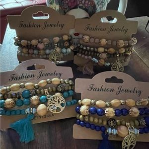 Lot of 4- Bohemian Style Stackable Bracelet